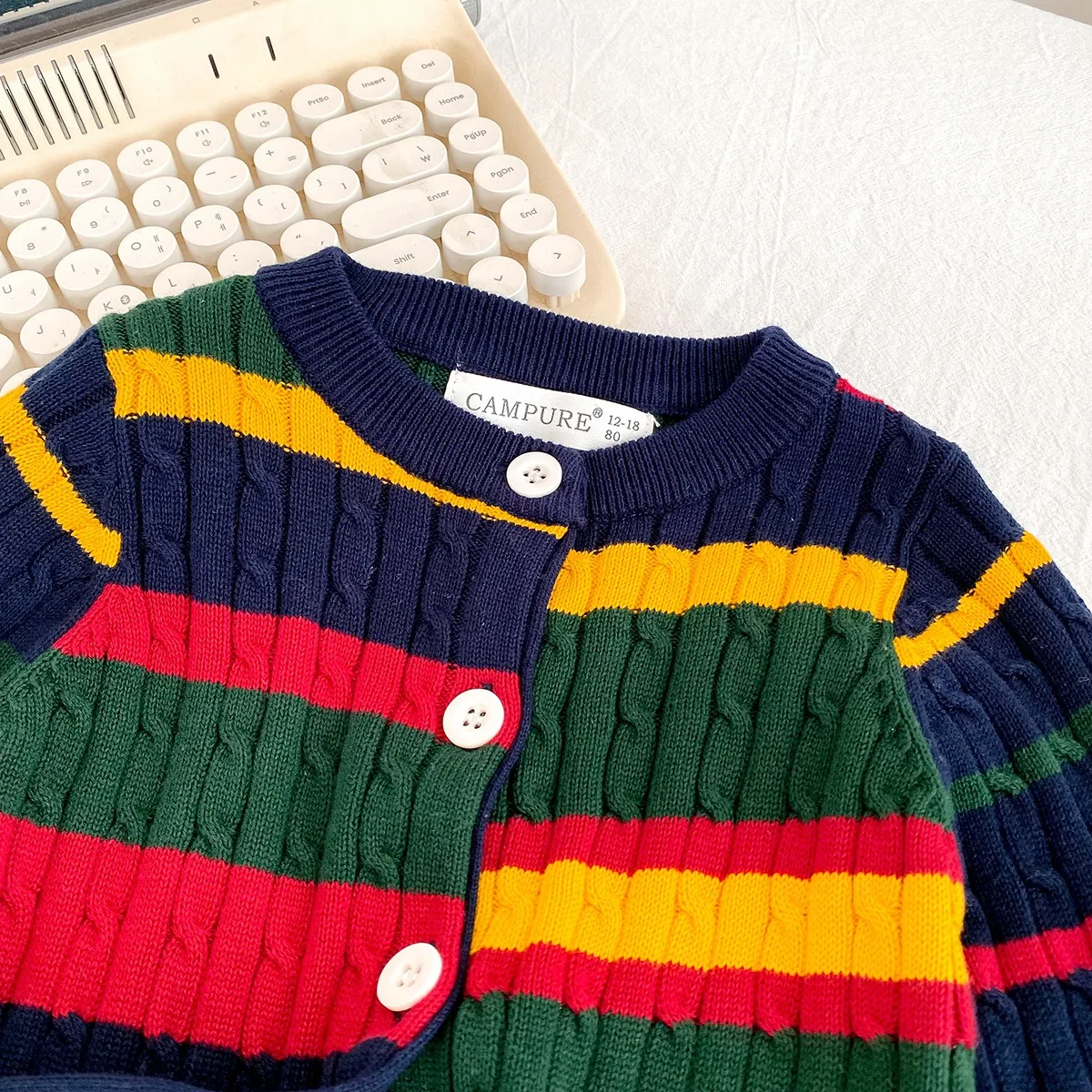Ircomll Herbst Baby Mädchen Jungen Pullover Kleinkind Strickjacke Kinder Reine Baumwolle Stricken Tops Pullover Strickjacke Jacke 1-6Y – Detail 2