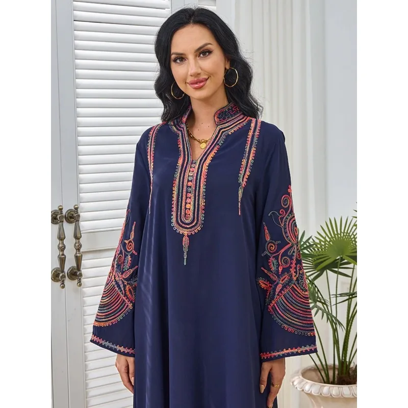 

Elegant Middle East Women Evening Dress Night Party Wear Prom Gown High Quality Abaya Customized Fashion Dubai Arabic Robe