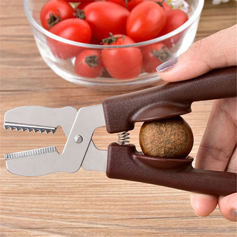 2 in 1 Chestnut Clip Stainless Steel Shell Opener Nut Cracker Sheller Home Chestnut Peeling Walnut Pliers Cutter Kitchen Tool