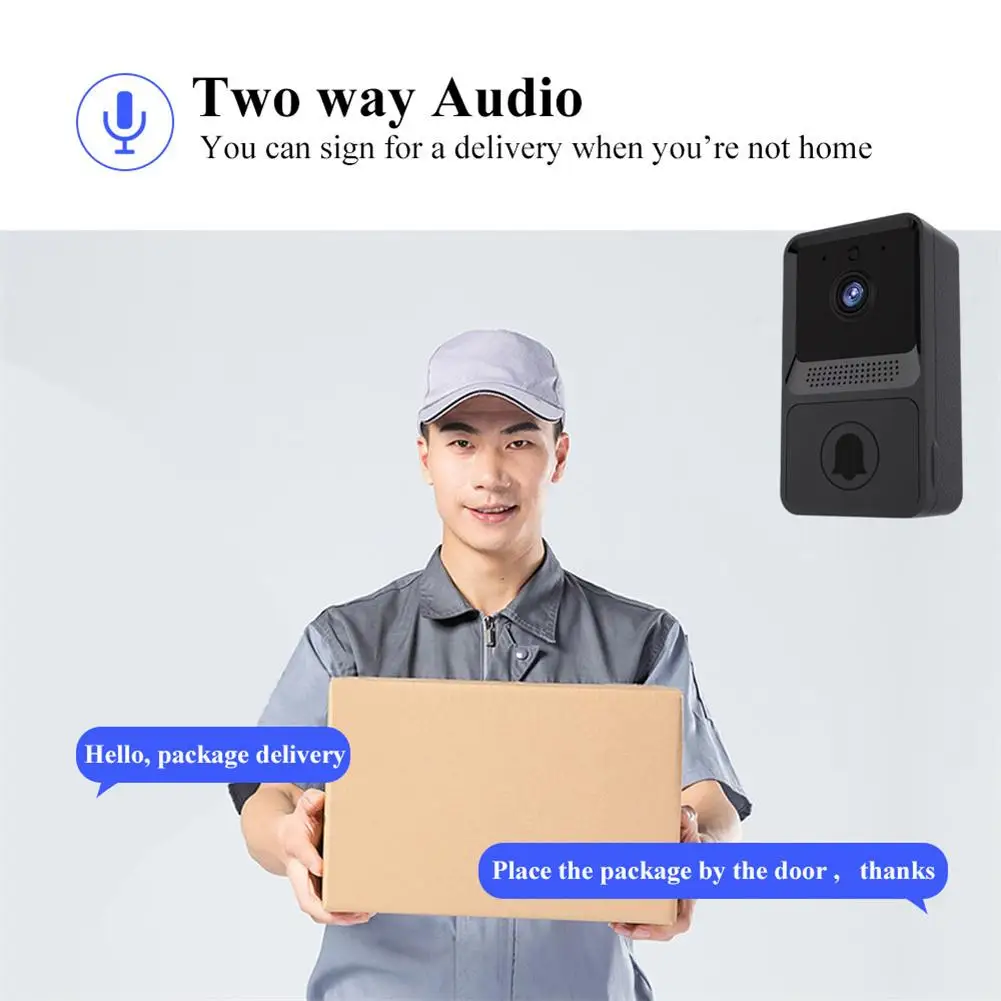Timbre de Video inalámbrico con Wifi, intercomunicador de protección de seguridad para el hogar, visión nocturna, grabación de fotos de Audio para