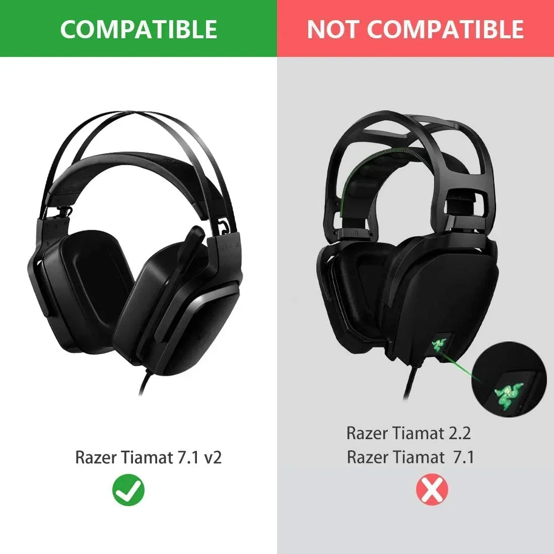 Replacement Earpads For Razer Tiamat 7.1 V2 Headphones Softer Protein Leather Earpads High Quality Earpads
