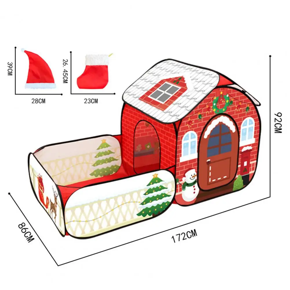 Tenda da gioco per bambini Calza natalizia per bambini Area da gioco Tenda per bambini per feste di compleanno Tenda giocattolo per bambini a tema natalizio