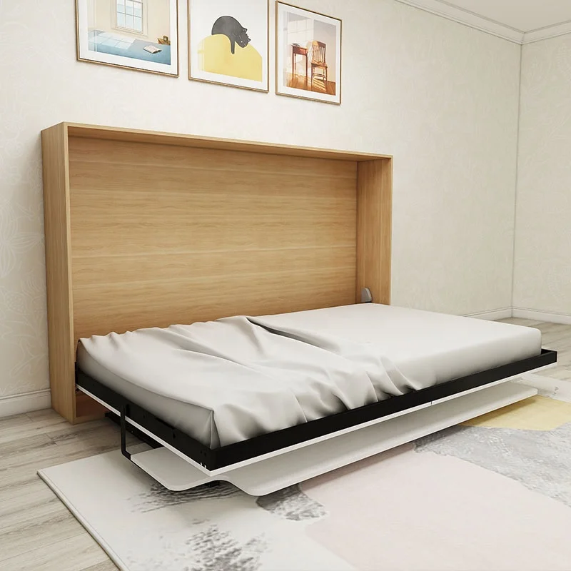 

Modern Furniture Small Space Horizontal Tilt Bed with Double Bed and Queen Desk