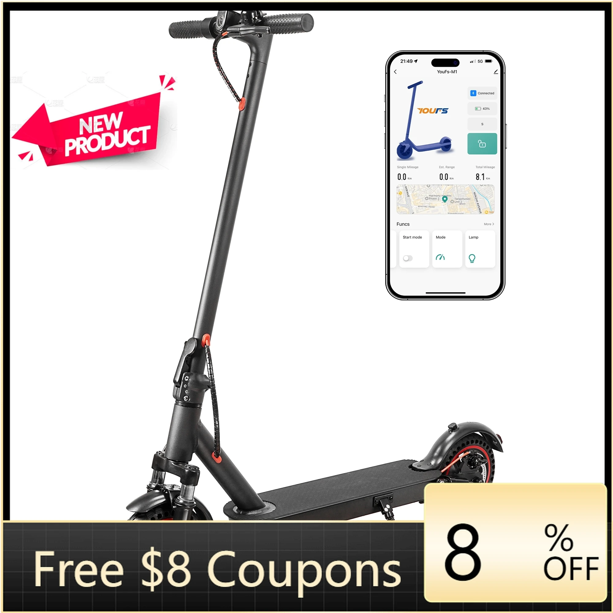 

STLF WJW CJM NEW EU Warehouse Wholesale Dropshipping 350w Motor 10.4ah Front and Rear Suspension Foldable Adult Electric Scoote