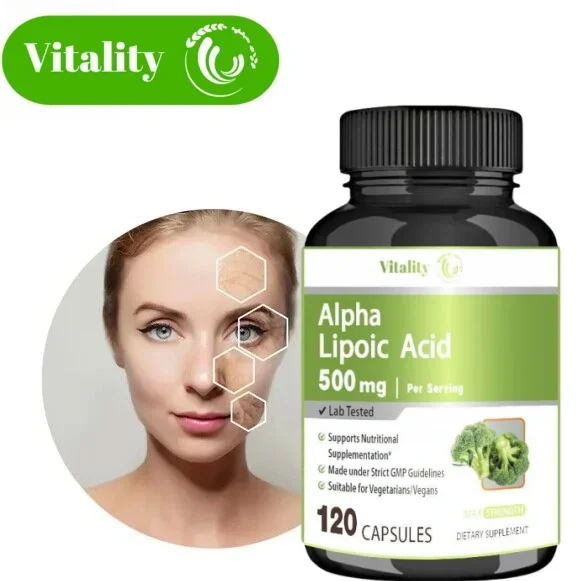 Vitality Alpha Lipoic Acid - Promotes Neurological Health, Cardiovascular and Carbohydrate Support