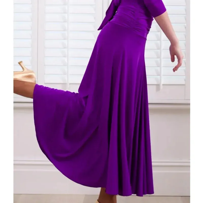 Z España mujeres trajes de baile flameenco faldas de flameenco púrpura salón de baile vestido de baile de salsa latina falda Ropa de baile