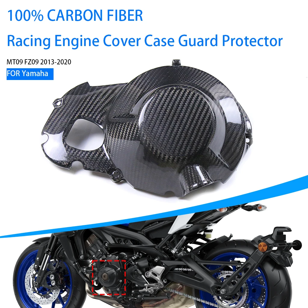 

AKOSO Motorcycle For Yamaha MT09 FZ09 2013-2020 Carbon Fiber Racing Engine Cover Case Guard Fairing Kit Accessories Protector