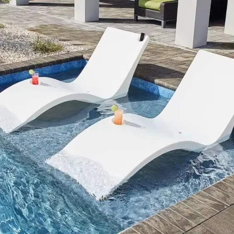 

Outdoor Leisure Fiberglass Swimming Pool Ledge Recliner Lounge Chair Water Chaise Lounger with Custom Cutting Processing Service