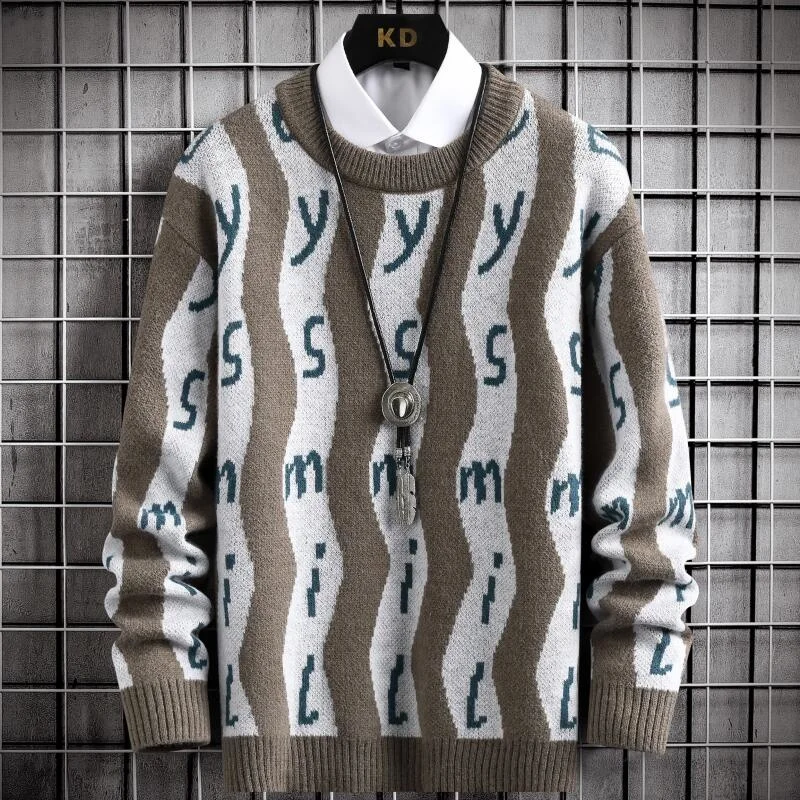 

Winter 2023 New Korean Mens Sweaters Loose Cashmere Sweater Men Clothing Top Quality Christmas Pullover Keep Warm Pull Homme