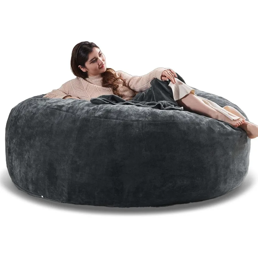 6 كراسي بين باج كبيرة الحجم للبالغين، Beaag العملاق مع حشو متضمن من رغوة الذاكرة الرقيقة، نسيج سروال قصير ناعم ومريح #1