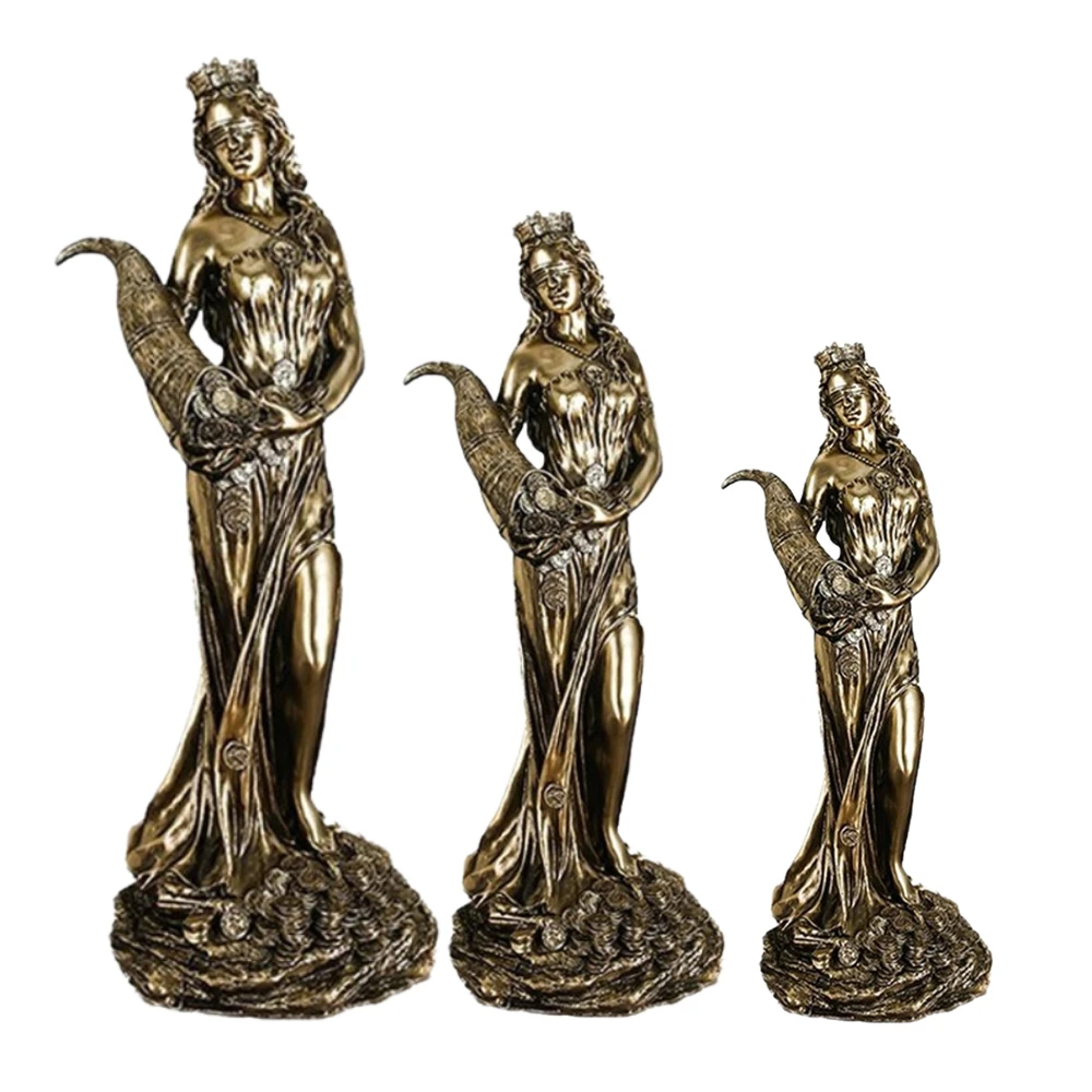 3 specifications Handmade Realistic Copper Resin Statues Home & Cashier & Office Decor Ornament Wealth Goddess Sculptures Gifts