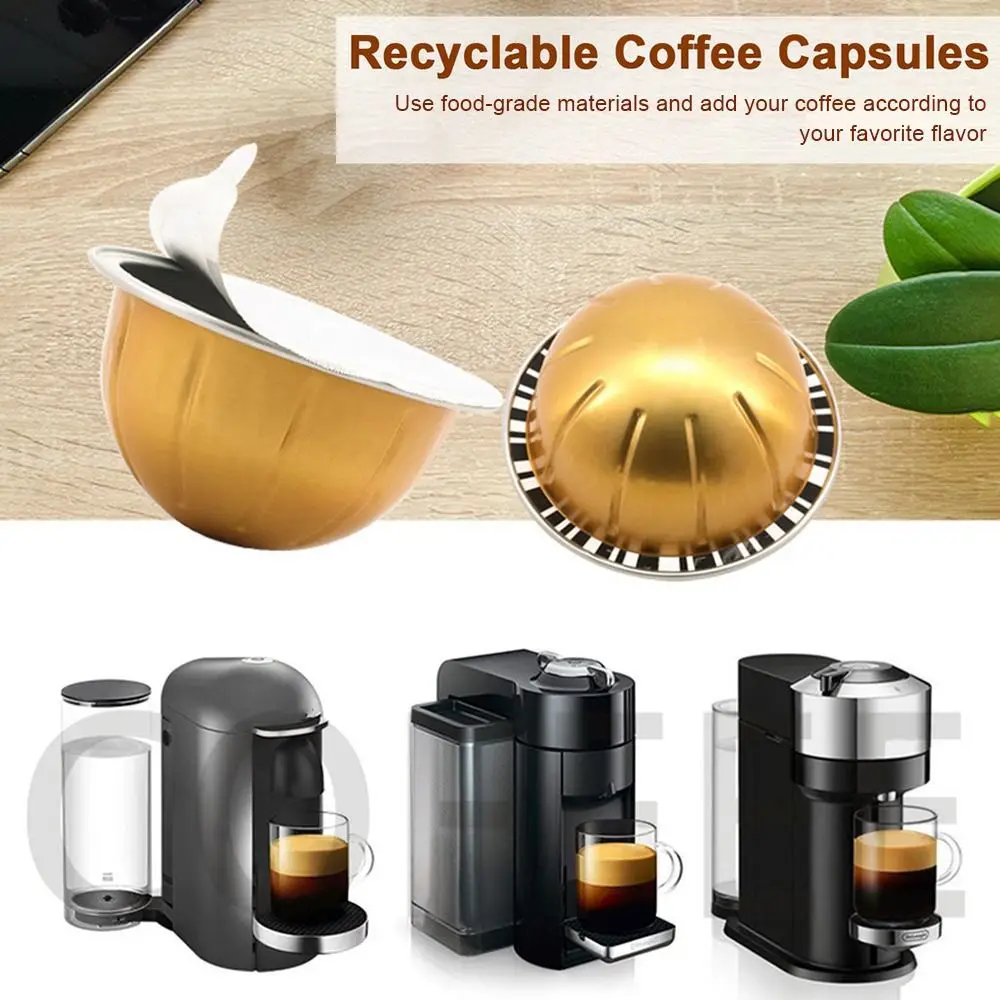 4PC 40/80/150/230ml Reusable Portable Sealed Tin Foil Cup Refillable Coffee Capsule Pod For Nespresso Vertuoline For Vertuo Next