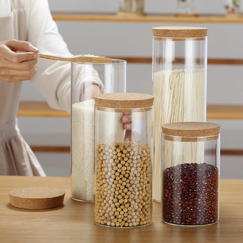 

Factory Directly Supply Multi-functions Kitchen Glass Storage Jars Sealed Glass Tank Miscellaneous Grain Bottle