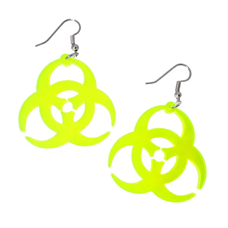 Biochemical Acrylic Earrings for Women Symbol Transparent Color Changing Geometric Dangle Earrings Unisex Hollow Out Jewelry