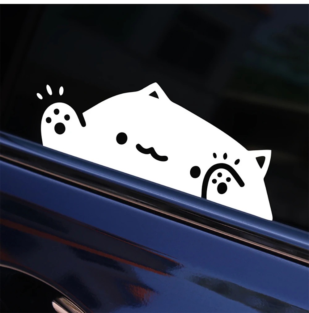 Cat Car Sticker Kitten Knocking on Window Cute Personality For Car Body Bumper Windows Motorcycle Laptop Wall Auto Accessories