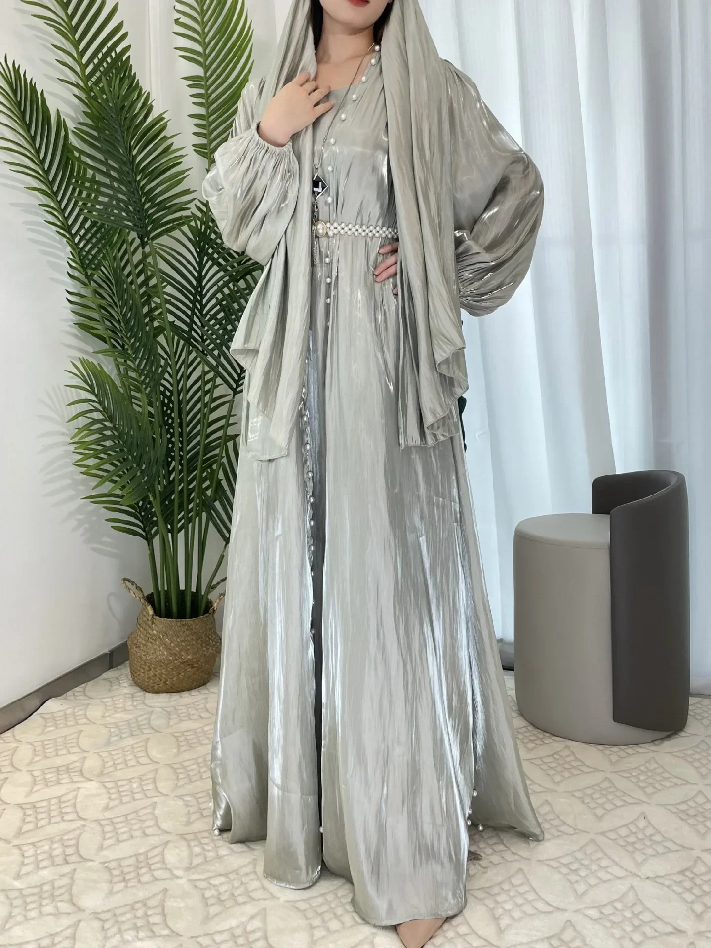 Dubai Abayas Turkish Glitter Muslim Dress Woman Elegant Party Evening Abaya Long Sleeve Elegance Long Dresses Kaftan Robe Caftan