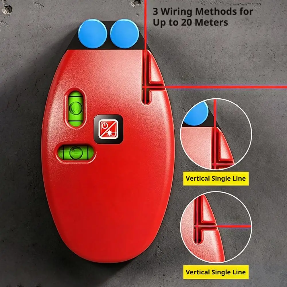90 Degree Right Angle Laser Level Tool Dual Bubble Vials Red Beam Line Leveling Tool Compact Square Layout Gauge For Tiling view 3