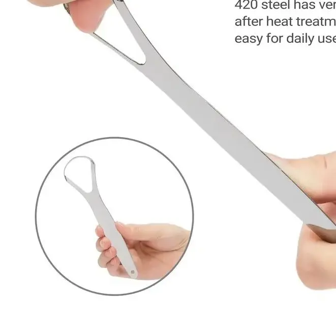 

Скребок для языка из нержавеющей стали, очиститель для языка, гигиенический скребок для ухода за полостью рта, инструмент для гигиены и здоровья зубов