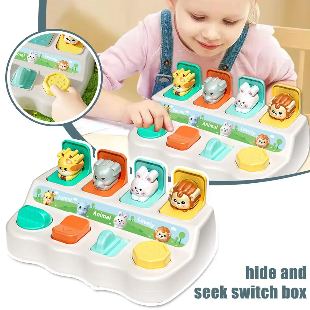 Up Cute Pet Hide And Seek Switch Box, Baby Development Thinking Early Toy Switch Logic Up Puzzle Eduion J3r4