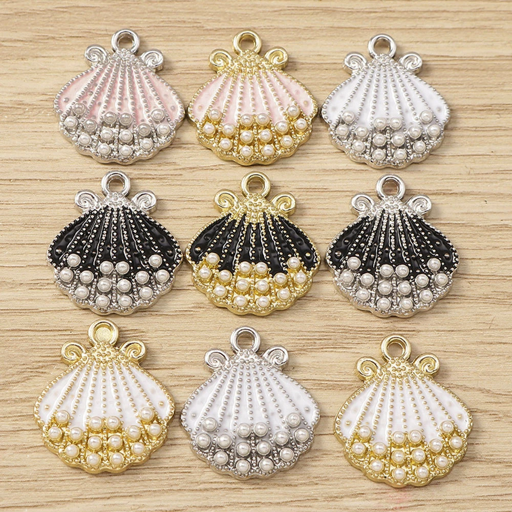 

Tusember 10pcs Pendant Ocean Pearl Conch Shell Charms for Necklaces Earrings Bracelets Handmade DIY Supply