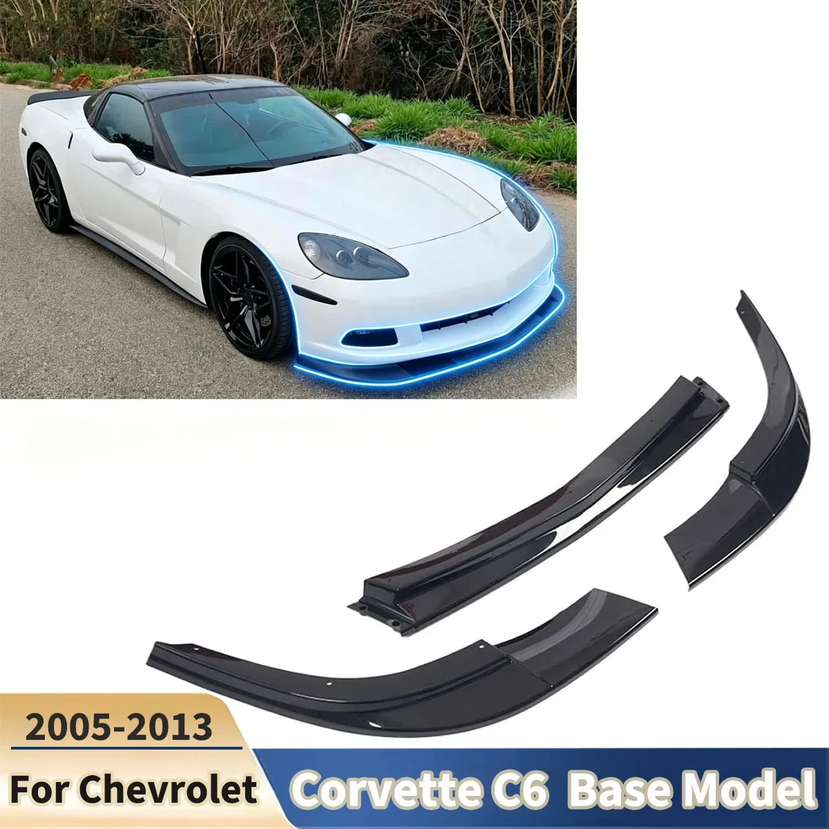 Alerón Delantero para Chevrolet Corvette C6 Modelo Base 2005-2013, Estilo Zr1, Kit de Carrocería, Difusor, Accesorios de Tuning