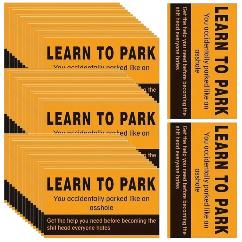 Set of 50 Parking Infraction Cards Clear Text Card for Residential Commercial