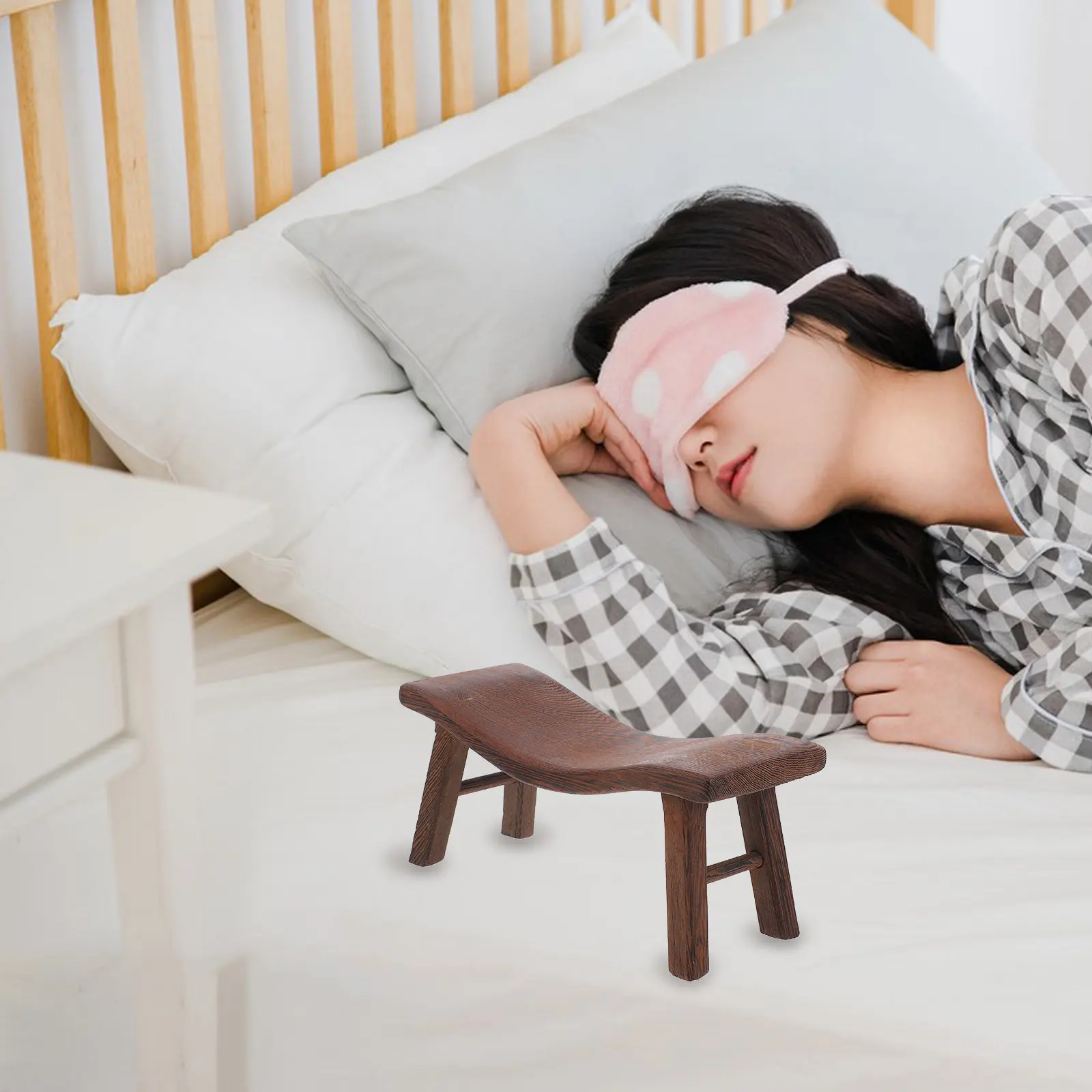 Chicken Wing Wood Neck Support Pillow Handcrafted Breathable Cooling Cervical Pillow for Sauna Spa Nap Sleeping Shoulder Relief