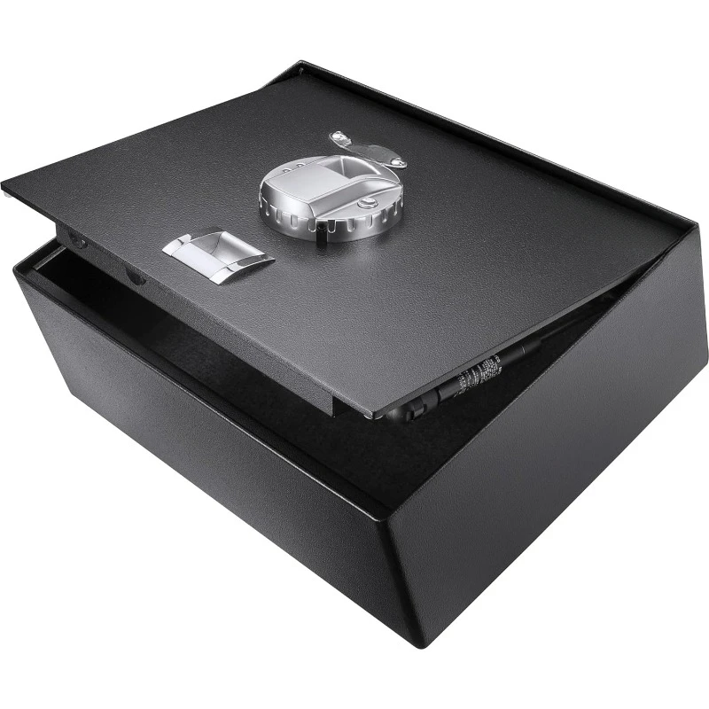 Biometric Fingerprint Top Opening Security Drawer Safe Box 0.23 Cubic Ft, Multi, One Size , Equipped with A Silent Mode