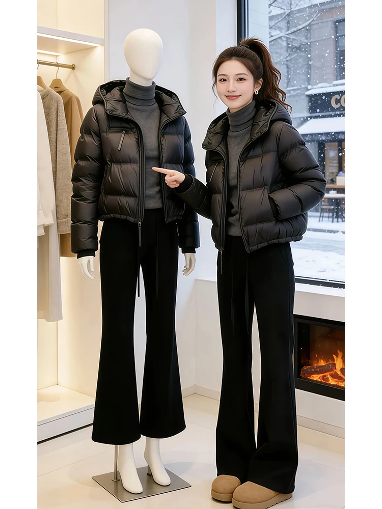 

Утепленная хлопковая куртка для женщин, однотонная, зимняя, модная, в корейском стиле, свободного кроя, на молнии