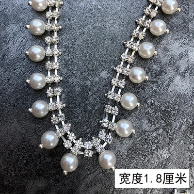 white pearl beaded lace trim for hat bag clothing shouder decorative accessories cloth trim