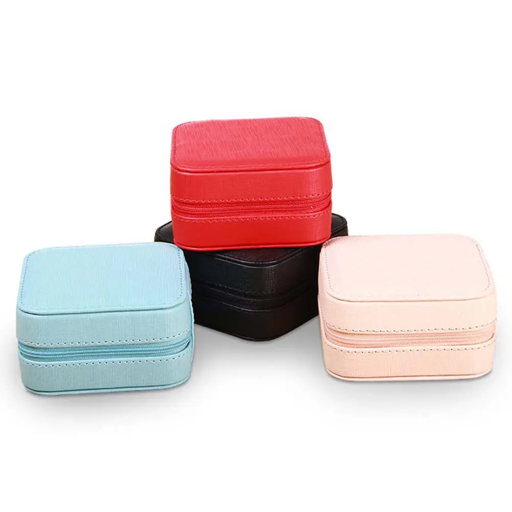 

Portable Small PU Jewelry Box Storage Organizer Case Suitable for Rings Earrings Necklaces Bracelets Women Jewelry