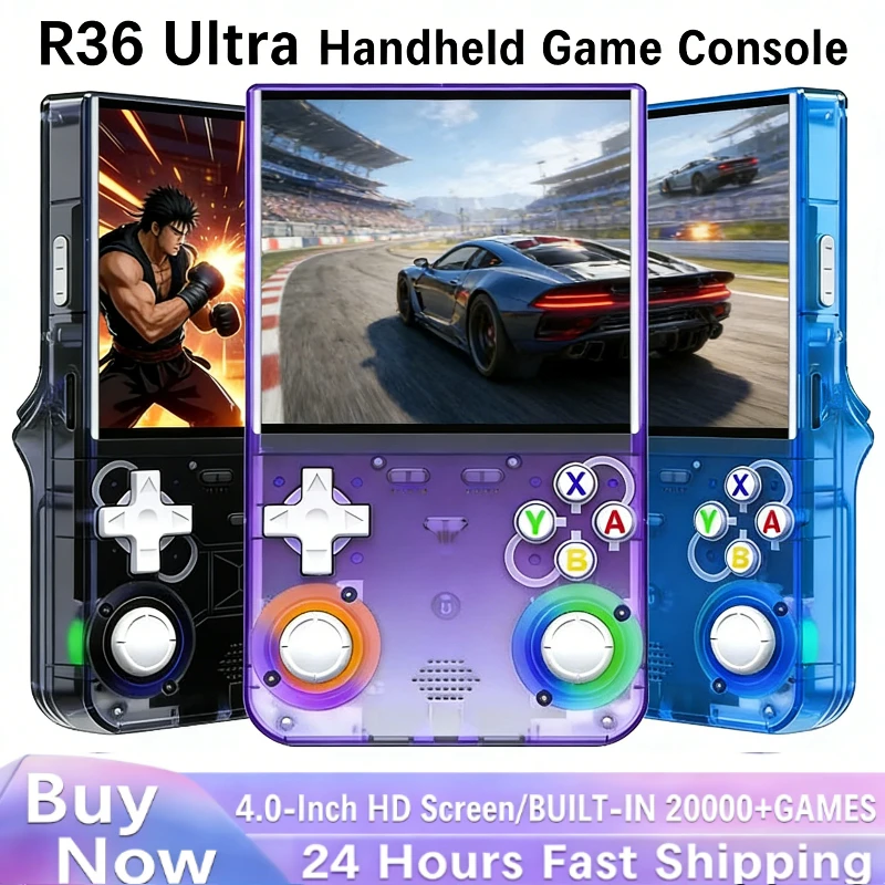 

Новая портативная игровая консоль 2026 Linux System R36ULTRA с открытым исходным кодом, 4,0-дюймовым IPS-экраном, 64 ГБ памяти, более 20000 ретро-игр, карманный ретро-плеер