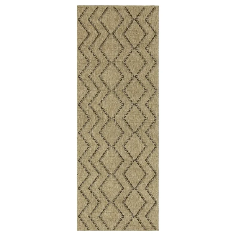 Earth GC_NTL1010 Jute/Black 2 ft. 7 in. x 7 ft. 3 in. Indoor/Outdoor Area Rug