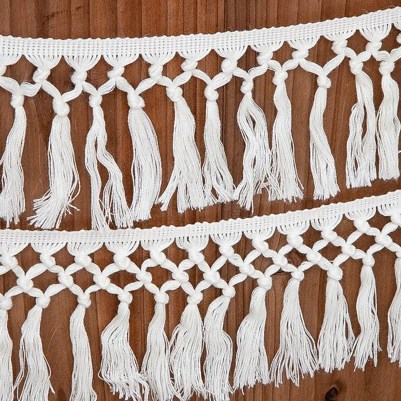 12 Fringe for Curtains 100% Cotton Hand-knotted Fringe Beard Carpet Home Textile Clothing Decorative Bohemia Lace Accessories