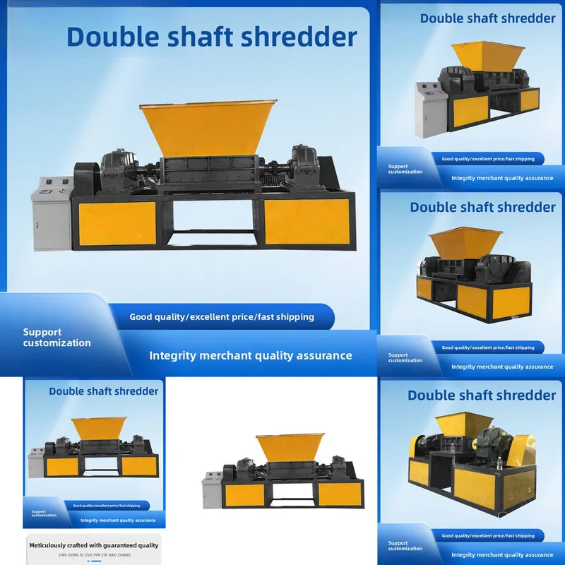 

Large Industrial Solid Waste Iron Bucket Metal Shredder Wood Pallet Rubber Double Shaft Crusher Metal Garbage Circuit Board