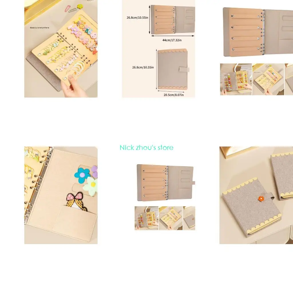 

E15E Girls Hair Bows Organizers Headband Holder Providing Large Capacity Hair Jewelry Storage Case Felt Texture for Hair Clip