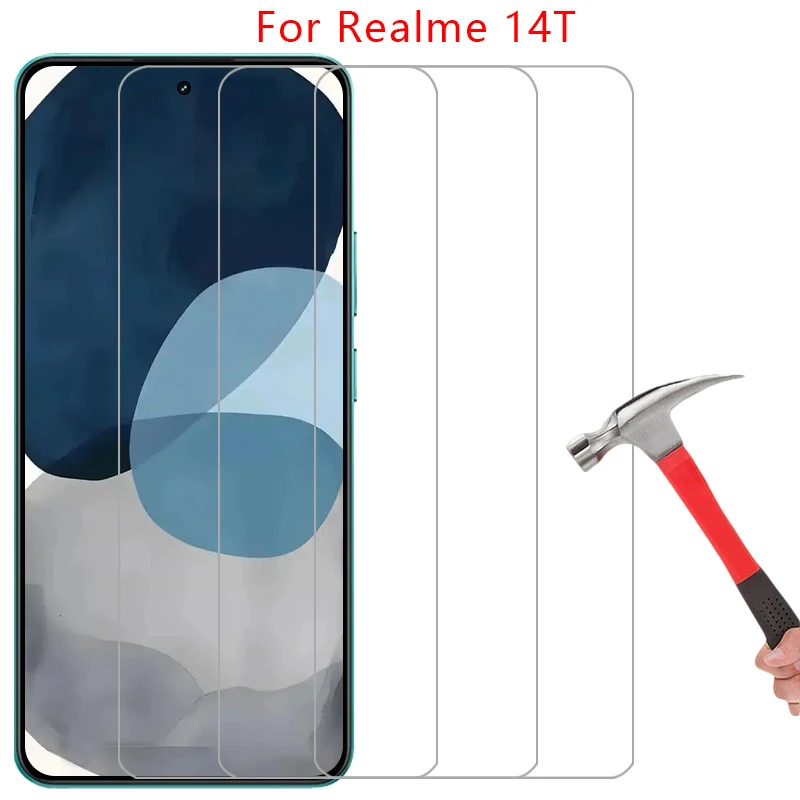 واقي شاشة من الزجاج المقسى لهاتف Realme 14t على Realme14t 14 t t14 5g فيلم جلاس Realmi Reali reame relme Real me mi