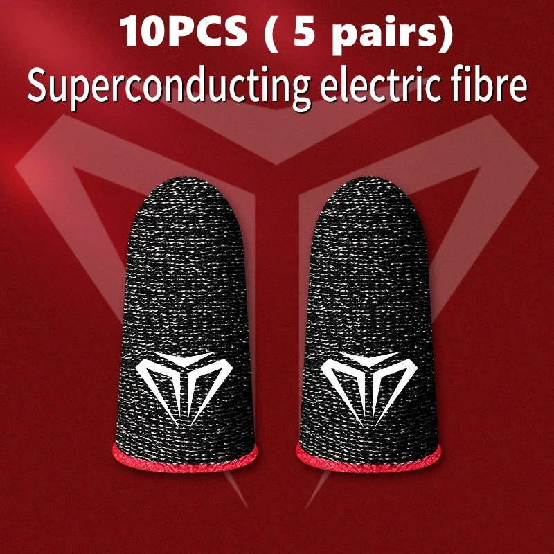 

10pcs(5pair) Phone Gaming Finger Sleeve Antiskid Controller Gloves Anti Sweat Breathable Seamless Touchscreen Games Finger Cover