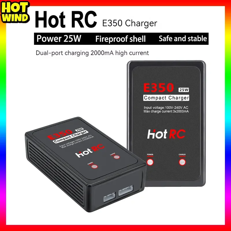 Hotrc Hot Rc E350 100v-240v Ac 3*2000ma 25w 2-3s Lipo Battery Fast Charging Charger For Rc Lipo Fpv Drone Car Boat Toys Parts