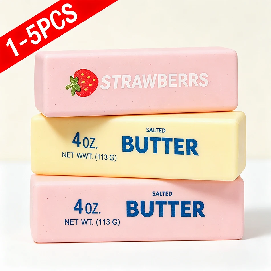 1-5 Stück Butter-Stick Squishy Spielzeug, langsam aufsteigendes Butter-Bar-Spielzeug, Squishy Fidget Toy, Anti-Stress-Handentspannungsgeschenk