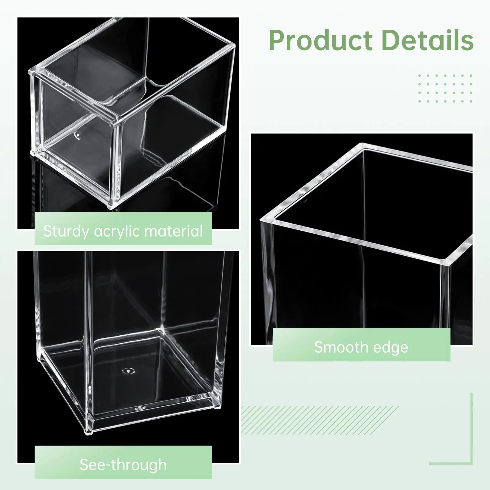 6pc transparent acrylic pen holder clear pencil cup for office makeup brush storage and stationery accessories desktop organizer