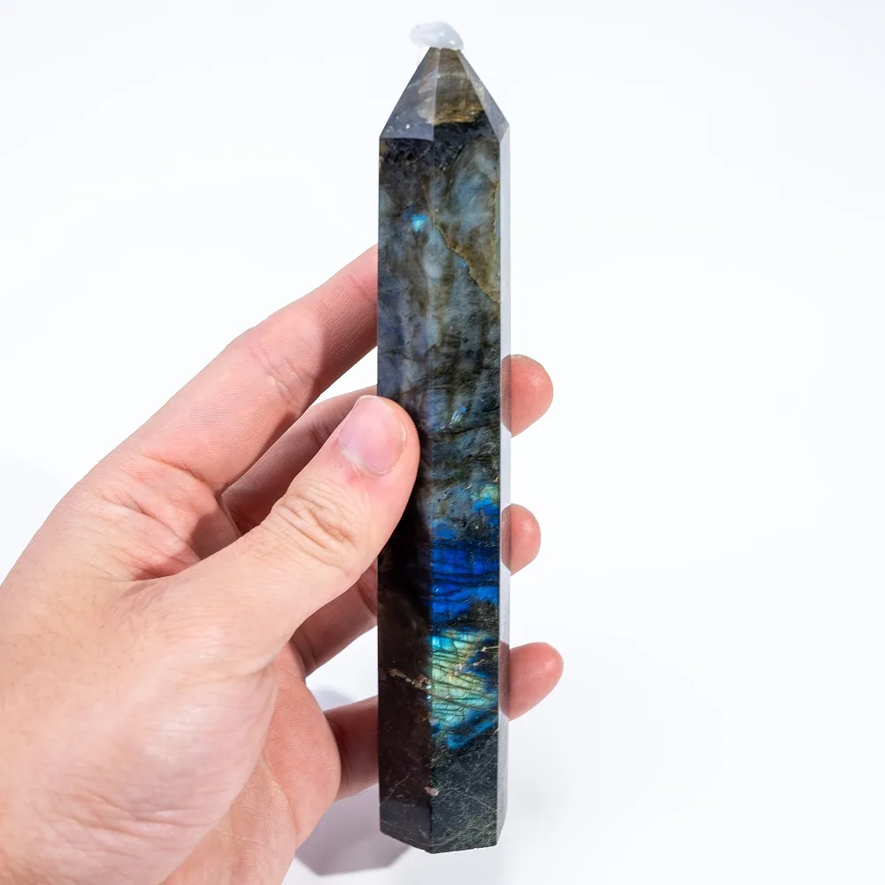 1pc AAAA-grade Labradorite Tower Natural Crystal Labradorite Home Decor Scene Interior Decor Stone | Birthday Gift