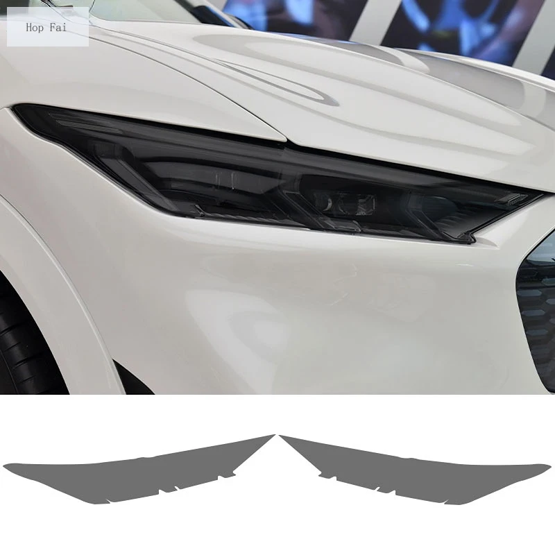 

2 Pcs Car Headlight Protective Film Front Light Transparent Smoked Black TPU Sticker For Ford Mustang Mach E 2021 2022