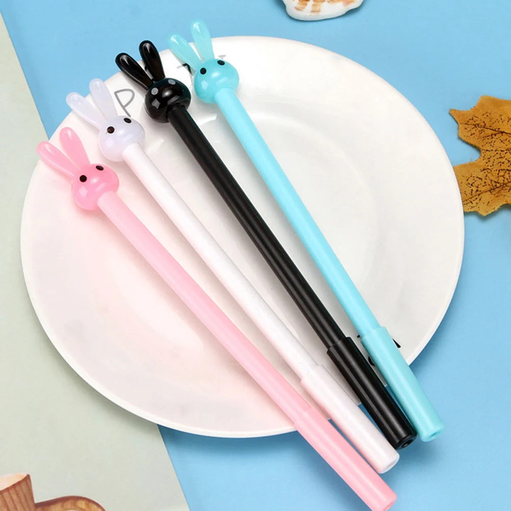 36 Pcs Rabbit Neutral Fountain Pen Come Signature Gel Cartoon Journaling Plastic Diary Child Ears