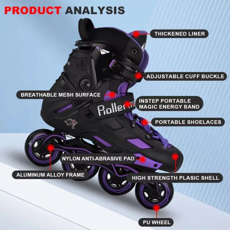 تخصيص المهنية الكبار للجنسين اللياقة البدنية مضمنة حرة Slalom حذاء التزلج على الجليد #4