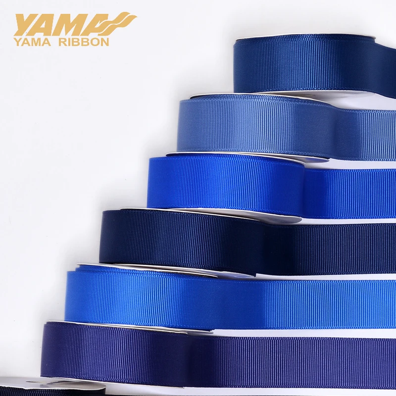 Wstążka YAMA-Grosgrain do akcesoriów do sukienek DIY, seria niebieska, 50 mm, 57 mm, 63 mm, 75 mm, 89 mm, 100 jardów/partia, wstążka domowa, sprzedaż hurtowa