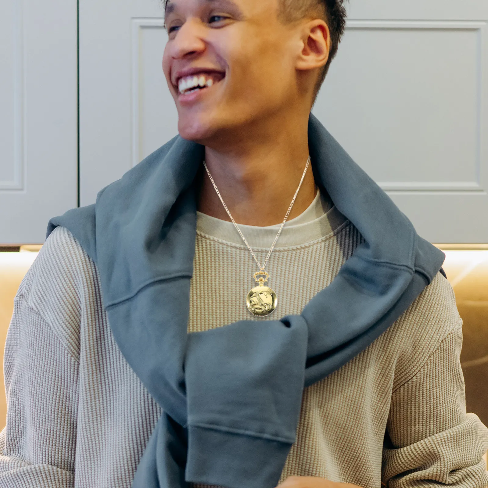 

Винтажные карманные часы с откидной крышкой, большой циферблат, дизайн с изображением животных китайского зодиака, элегантная цепочка, подарок на выпускной, день рождения, День отца