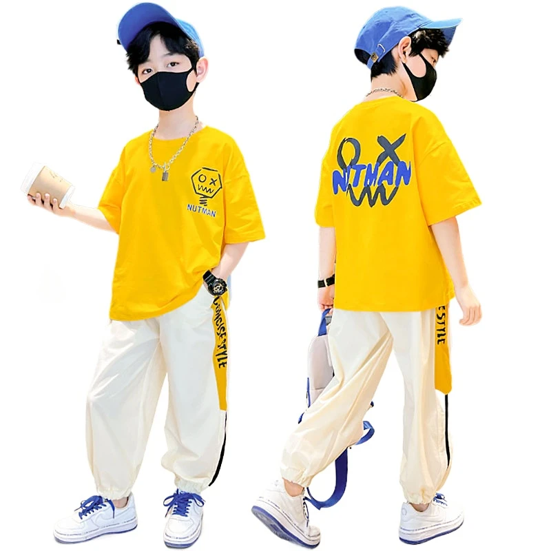 

New arrivals Children's clothes Boys' suits Cotton tops 6-12 years old kids sports trousers T-shirtsThin boys' clothes sets baby