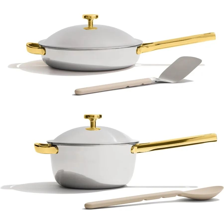 

Титановая мини-посуда Duo Always Pan и идеальная кастрюля с антипригарным покрытием, технологиям покрытия, трехслойная титановая и нержавеющая сталь