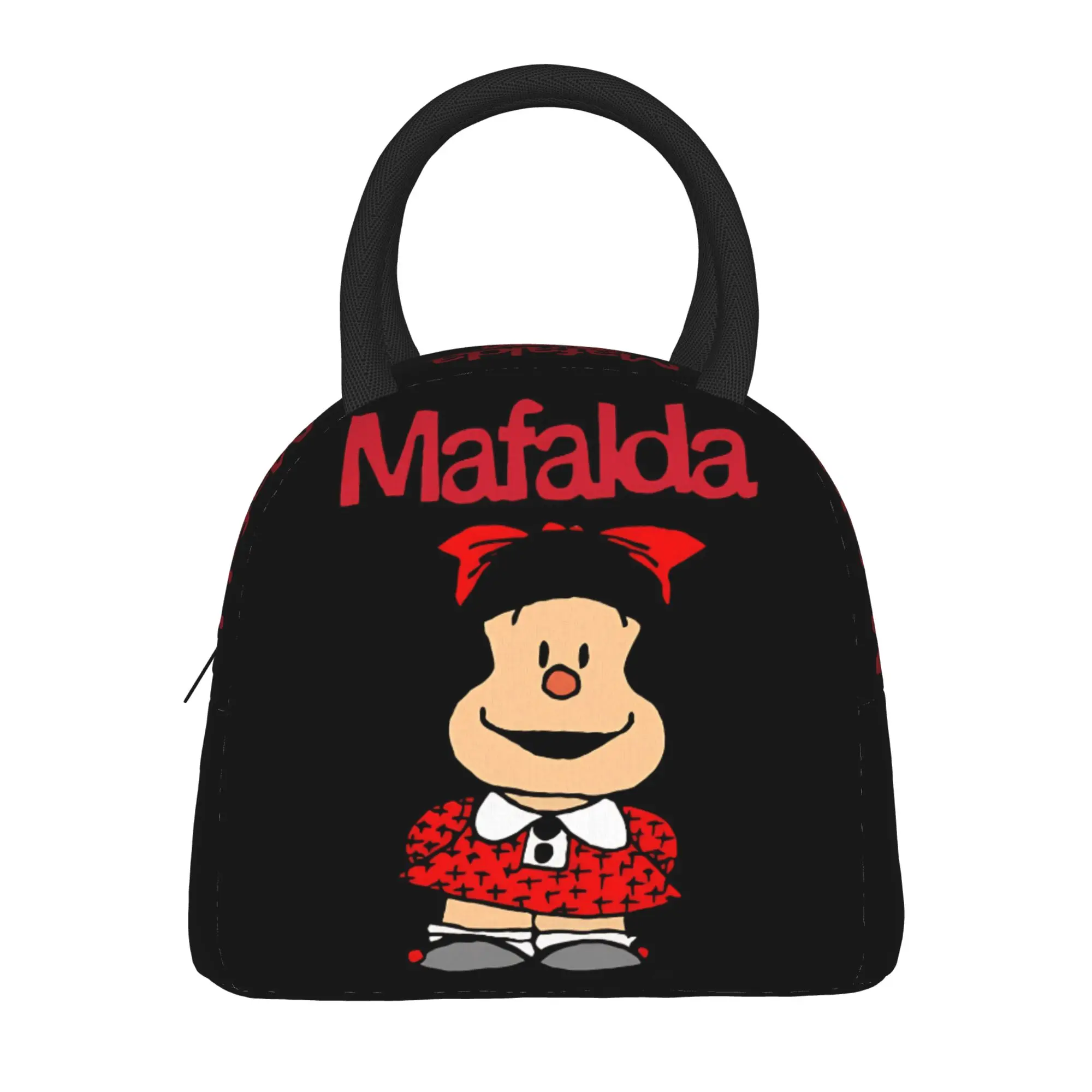 Mafalda Animation Lunch Bag  Convenient Lunch Box Women Outdoor Picnic Graphic Cooler Bag Vintage Waterproof Tote Food Bags